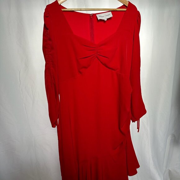 Universal Standard x Rodarte Asymmetric Midi Red Dress US Size M - Picture 1 of 6